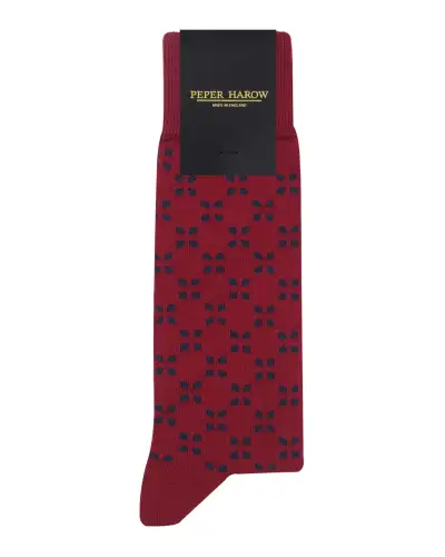 Men PEPER HAROW Cambridge Mens Socks - Burgundy £16.00
