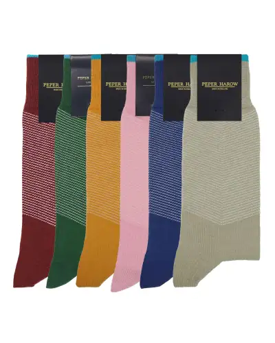 Men PEPER HAROW Mens Socks Bundle - Chevron-PH-8628148175022 £81.00
