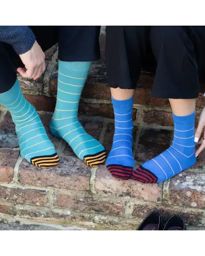 Men PEPER HAROW Thin Stripe Mens Socks - Teal £16.00