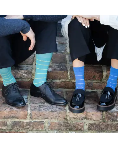 Men PEPER HAROW Thin Stripe Mens Socks - Teal £16.00