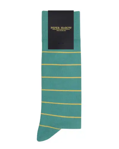 Men PEPER HAROW Thin Stripe Mens Socks - Teal £16.00