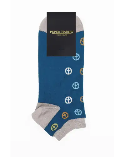Men PEPER HAROW Peace Mens Trainer Socks - Blue £13.00