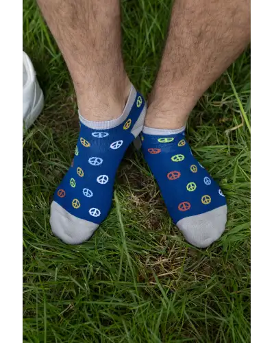 Men PEPER HAROW Peace Mens Trainer Socks - Blue £13.00