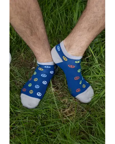 Men PEPER HAROW Peace Mens Trainer Socks - Blue £13.00