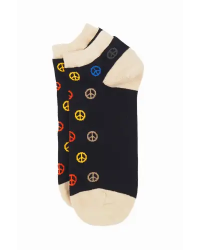 Men PEPER HAROW Peace Mens Trainer Socks - Black £13.00