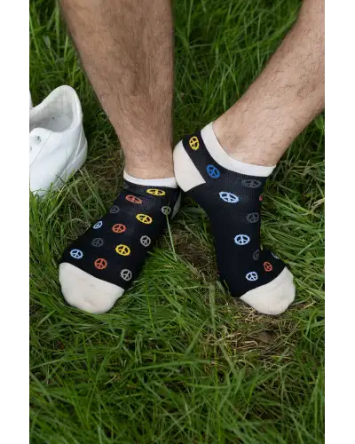 Men PEPER HAROW Peace Mens Trainer Socks - Black £13.00