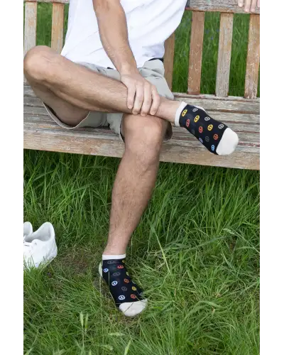 Men PEPER HAROW Peace Mens Trainer Socks - Black £13.00