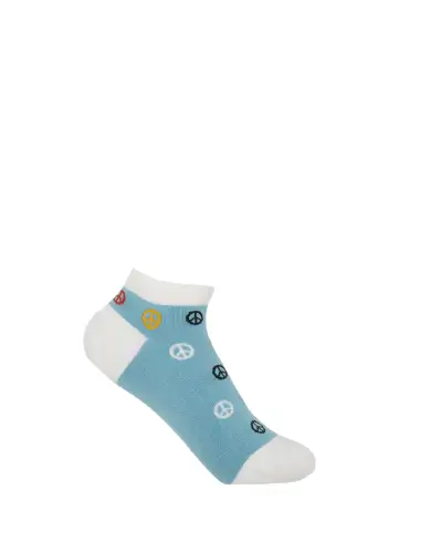 Women PEPER HAROW Peace Womens Trainer Socks - Blue £11.00