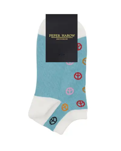 Women PEPER HAROW Peace Womens Trainer Socks - Blue £11.00