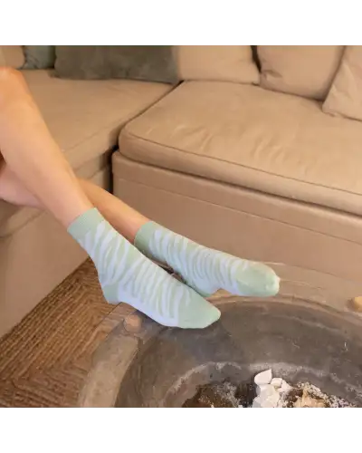 Women PEPER HAROW Zebra Womens Socks - Green £15.00