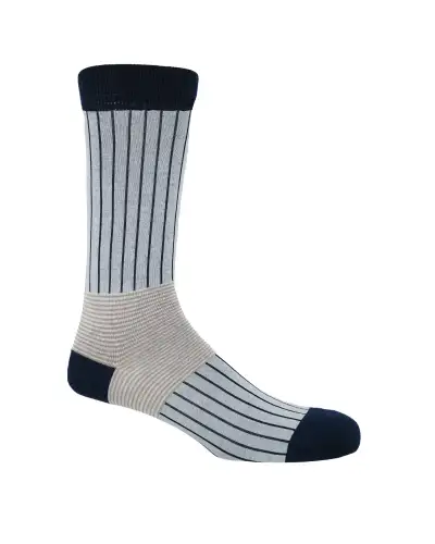Men PEPER HAROW Oxford Stripe Mens Socks - Blue £16.00