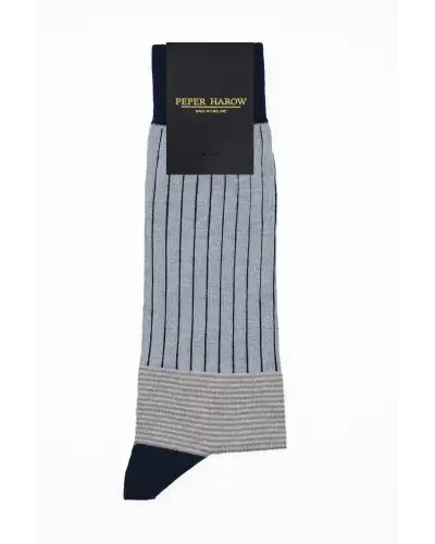 Men PEPER HAROW Oxford Stripe Mens Socks - Blue £16.00