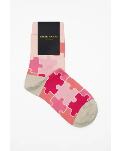 Women PEPER HAROW Jigsaw Womens Socks - Pink £15.00