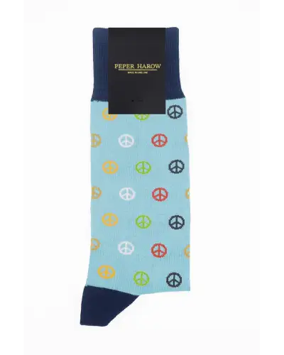 Men PEPER HAROW Peace Mens Socks - Light Blue £16.00