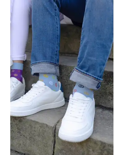 Men PEPER HAROW Peace Mens Socks - Light Blue £16.00