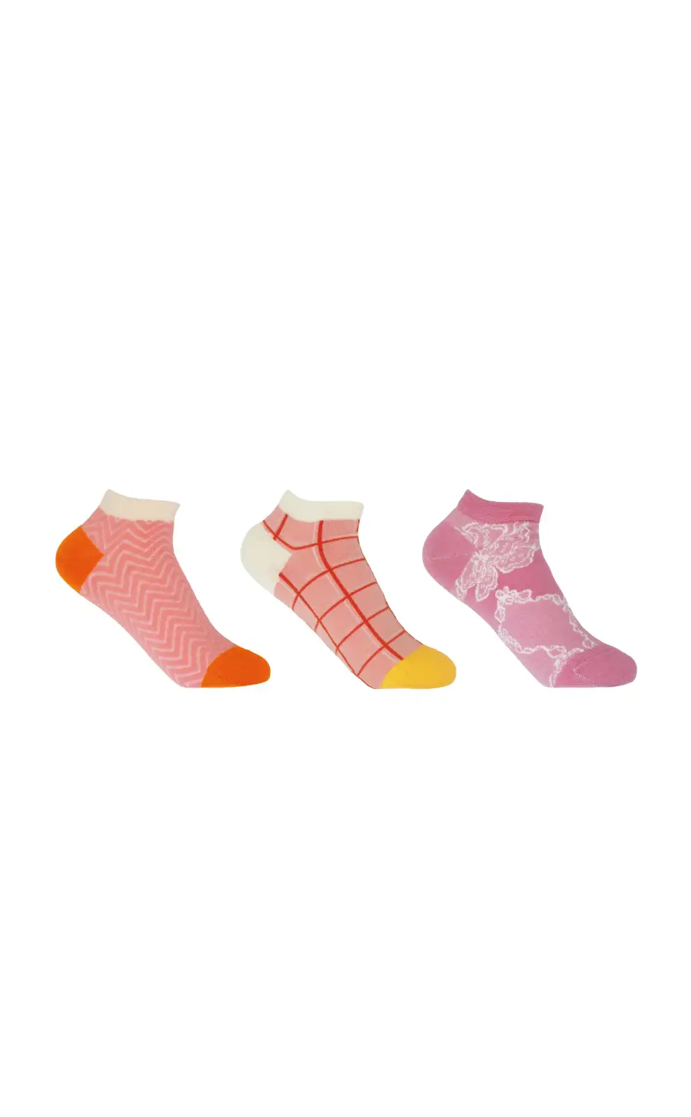 Women PEPER HAROW Womens Trainer Sock Bundle - Zigzag Grid Delicate £25.00