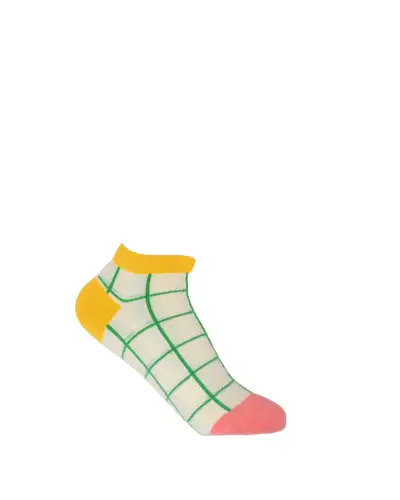 Women PEPER HAROW Grid Womens Trainer Socks - Cream £11.00