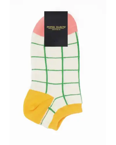 Women PEPER HAROW Grid Womens Trainer Socks - Cream £11.00