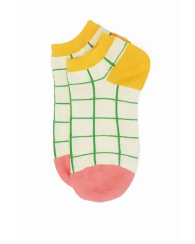 Women PEPER HAROW Grid Womens Trainer Socks - Cream £11.00