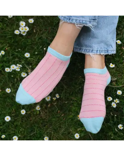 Women PEPER HAROW Dash Womens Trainer Socks - Pink £11.00