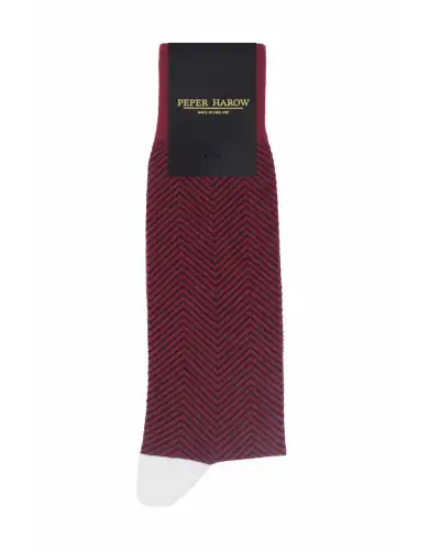 Men PEPER HAROW Lux Taylor Mens Socks - Burgundy £16.00