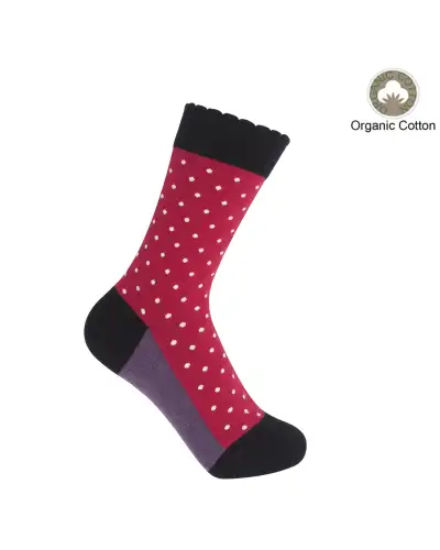 Women PEPER HAROW Pin Polka Womens Socks - Burgundy £15.00