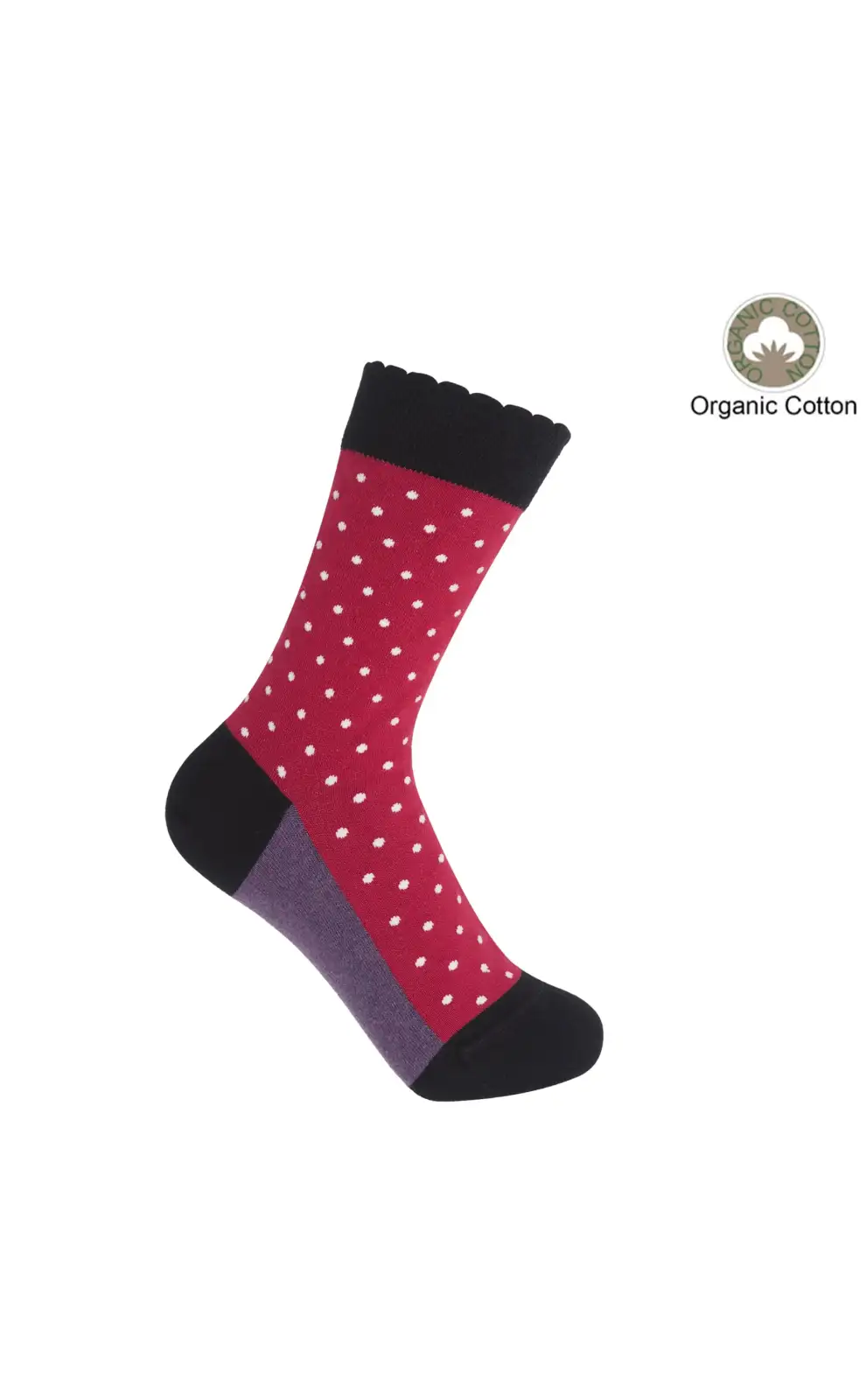 Women PEPER HAROW Pin Polka Womens Socks - Burgundy £15.00