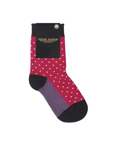 Women PEPER HAROW Pin Polka Womens Socks - Burgundy £15.00