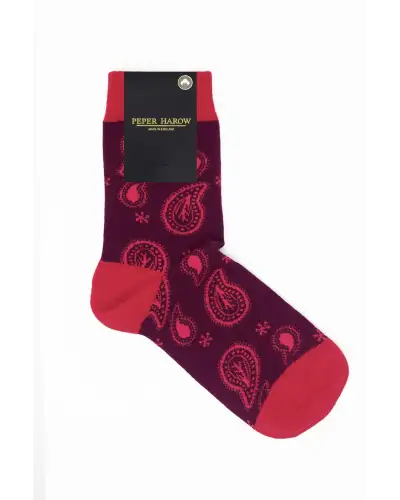 Women PEPER HAROW Paisley Womens Socks - Burgundy £15.00
