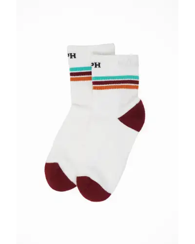 Men PEPER HAROW Quarter Crew Organic Mens Sport Socks - White £15.00