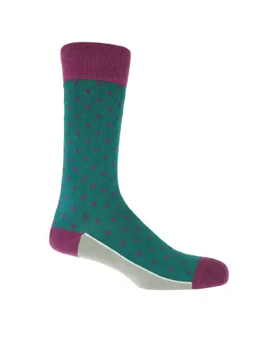 Men PEPER HAROW Pin Polka Mens Socks - Teal £16.00
