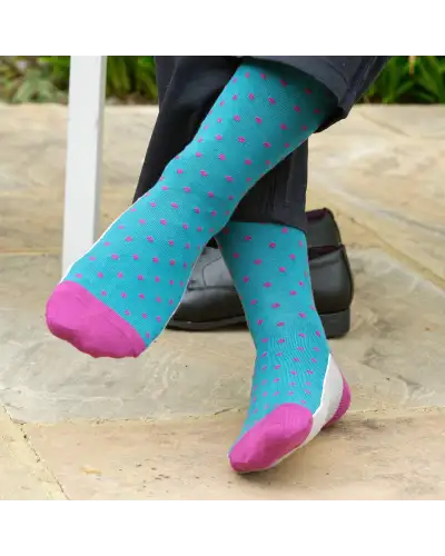 Men PEPER HAROW Pin Polka Mens Socks - Teal £16.00