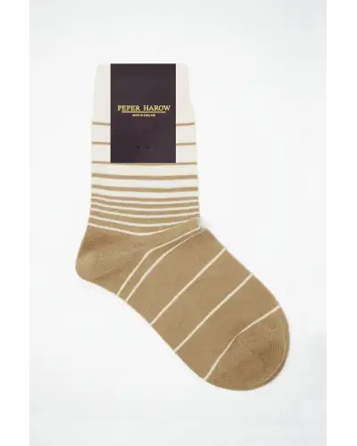 Women PEPER HAROW Retro Stripe Womens Socks - Beige £15.00