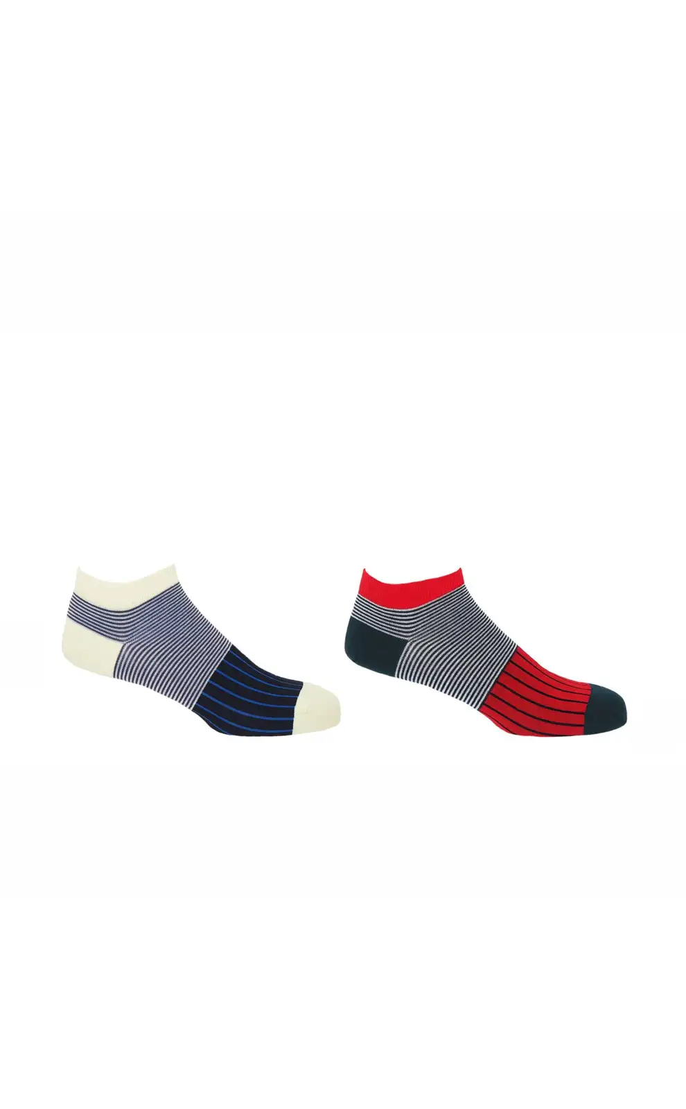 Men PEPER HAROW Oxford Stripe Mens Trainer Socks Bundle - Black Scarlet £18.00