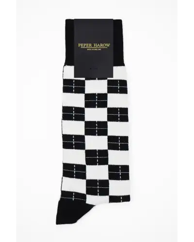 Men PEPER HAROW Checkmate Mens Socks - Black £16.00