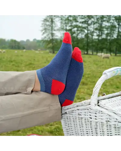 Men PEPER HAROW Lux Taylor Mens Trainer Socks - Blue £13.00