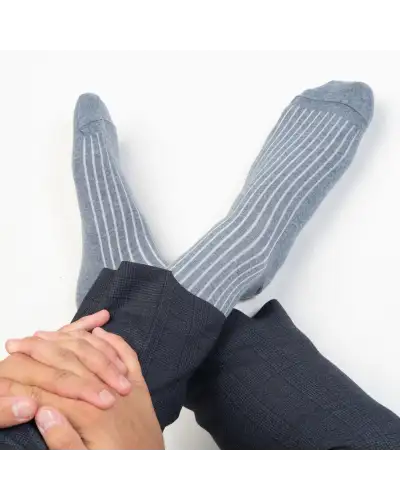 Men PEPER HAROW Recycled Ribbed Mens Socks - Blue £14.00