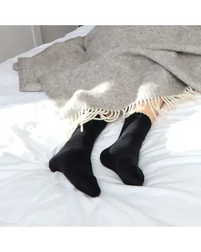 Women PEPER HAROW Ribbed Cuff Womens Bed Socks - Black-PH-7526468223150 £15.00