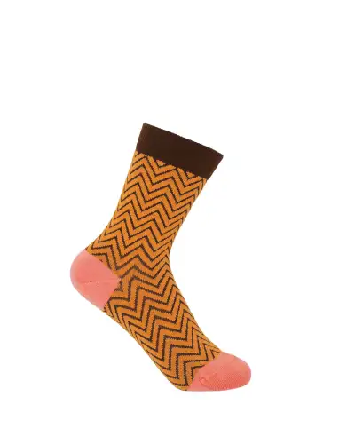 Women PEPER HAROW Zigzag Womens Socks - Mustard £15.00