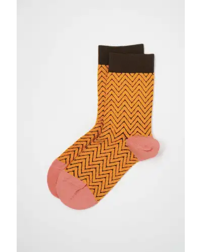 Women PEPER HAROW Zigzag Womens Socks - Mustard £15.00