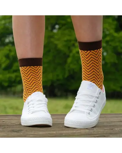 Women PEPER HAROW Zigzag Womens Socks - Mustard £15.00