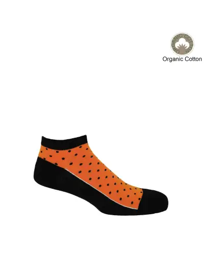 Men PEPER HAROW Polka Mens Organic Trainer Socks - Orange £14.00