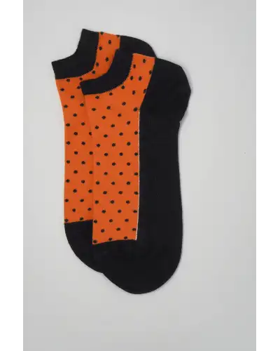 Men PEPER HAROW Polka Mens Organic Trainer Socks - Orange £14.00