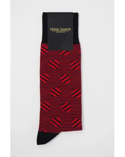 Men PEPER HAROW Polka Stripe Mens Socks - Cherry £16.00