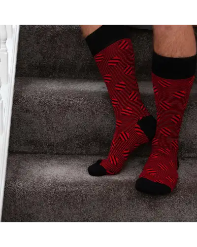 Men PEPER HAROW Polka Stripe Mens Socks - Cherry £16.00