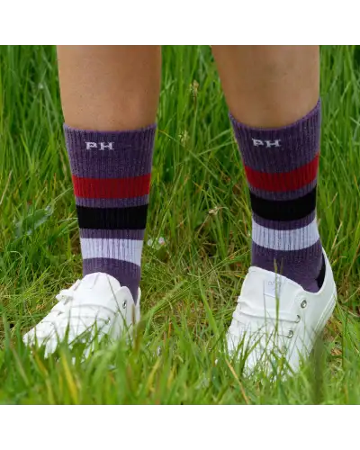Women PEPER HAROW Striped Organic Womens Sport Socks - Mauve £15.00