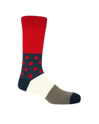 Men PEPER HAROW Mayfair Mens Socks - Scarlet £16.00