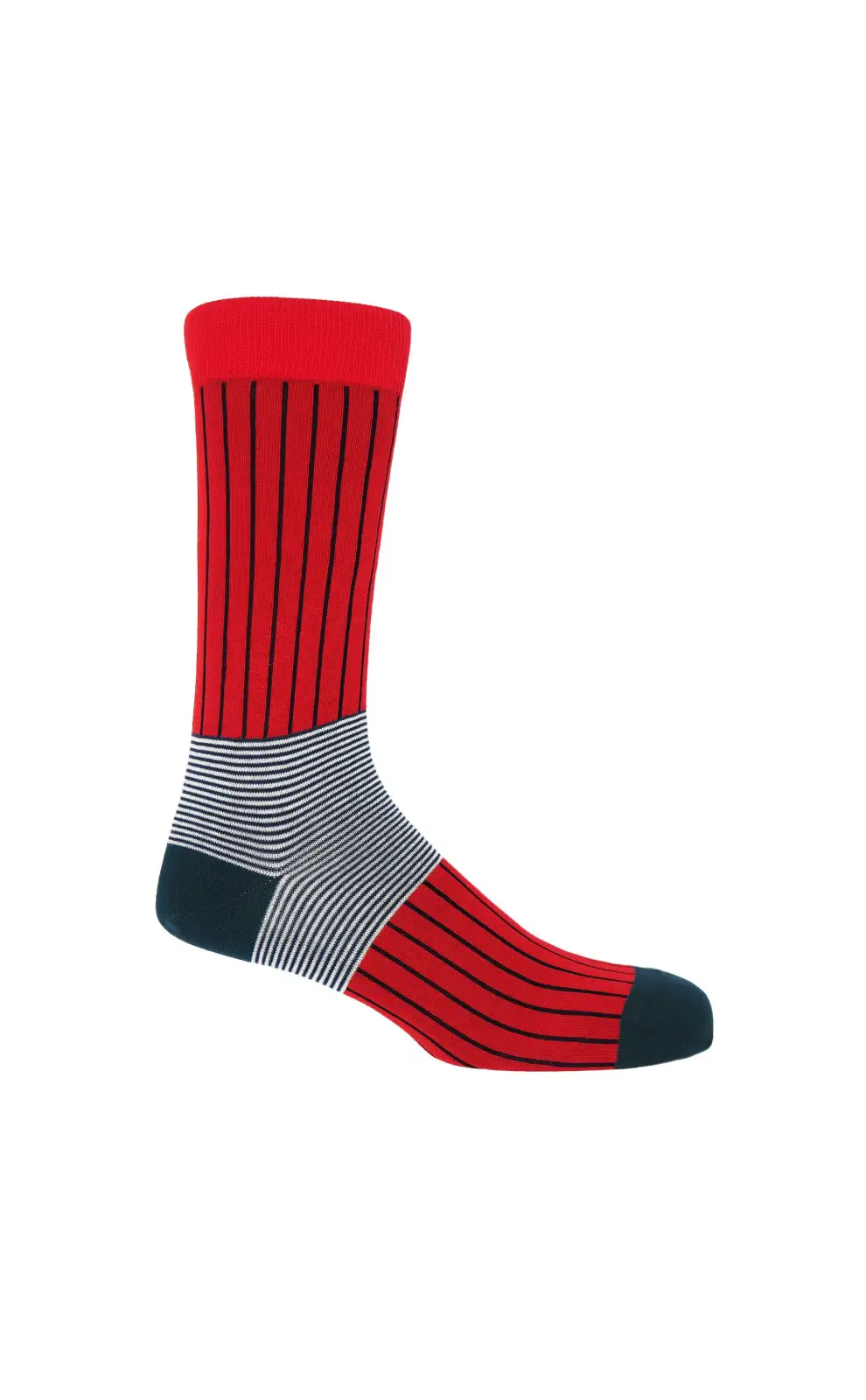 Men PEPER HAROW Oxford Stripe Mens Socks - Scarlet £16.00