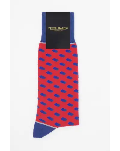 Men PEPER HAROW Disruption Mens Socks - Scarlet £16.00