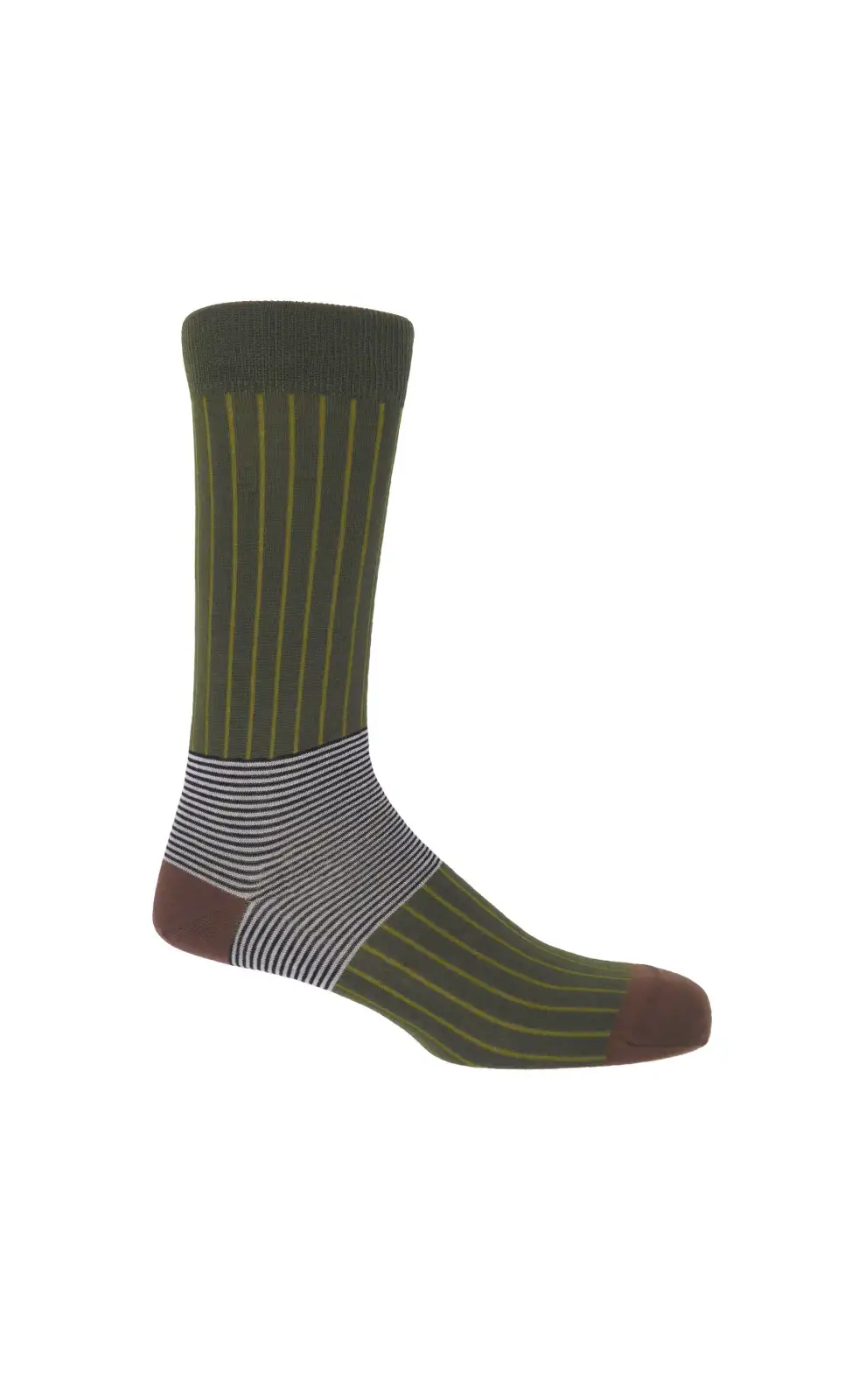 Men PEPER HAROW Oxford Stripe Mens Socks - Sage £16.00